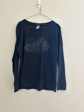 Harley-Davidson Black Long Sleeve V-Neck Tee